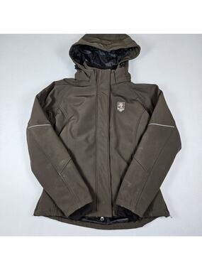 Horze Crescendo Equestrian Moment Coat Women S Brown Padded Jacket Hood Riding